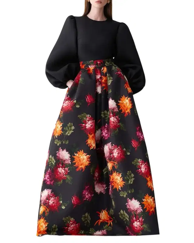 Floral-Print Ball Skirt