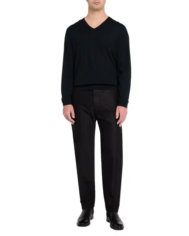 Men's V-Neck Wool-Silk Sweater