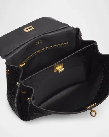 Balenciaga Rodeo Croc-Embossed Leather Top-Handle Bag | Thumbnail 3 Balenciaga Rodeo Croc-Embossed Leather Top-Handle Bag | Thumbnail 3