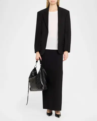 Balenciaga Le City Medium Leather Hobo Bag | Thumbnail 4 Balenciaga Le City Medium Leather Hobo Bag | Thumbnail 4