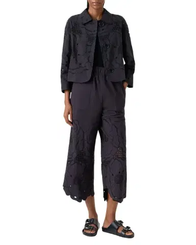 Akris punto Flower Eyelet Jacket in Cotton Poplin | Thumbnail 1 Akris punto Flower Eyelet Jacket in Cotton Poplin | Thumbnail 1