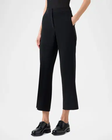 Akris punto Marlon Cropped Pants in Signature Laser-Cut Crepe | Thumbnail 3 Akris punto Marlon Cropped Pants in Signature Laser-Cut Crepe | Thumbnail 3