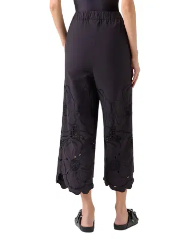 Akris punto Frey Flower Eyelet Pants in Cotton Poplin | Thumbnail 1 Akris punto Frey Flower Eyelet Pants in Cotton Poplin | Thumbnail 1