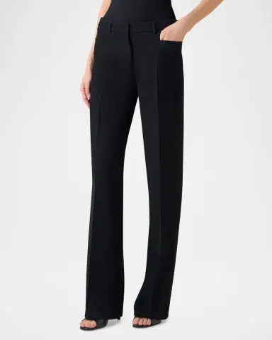 Akris punto Mikka Wool Tricotine Straight-Leg Pants | Thumbnail 2 Akris punto Mikka Wool Tricotine Straight-Leg Pants | Thumbnail 2