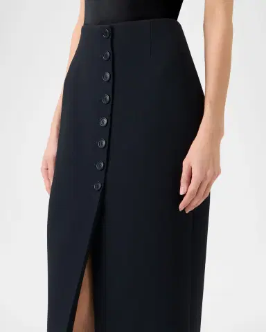 Akris Wool Buttoned Midi Pencil Skirt | Thumbnail 3 Akris Wool Buttoned Midi Pencil Skirt | Thumbnail 3