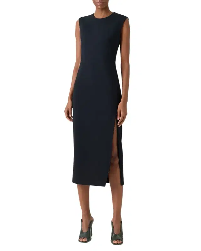 Akris Wool-Blend Zipped-Slit Sheath Dress