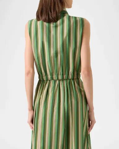 Akris punto Sleeveless Parasol Striped Cotton Poplin Crop Shirt | Thumbnail 2 Akris punto Sleeveless Parasol Striped Cotton Poplin Crop Shirt | Thumbnail 2