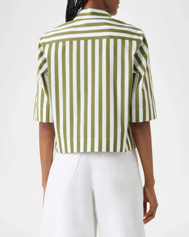 Akris punto Striped Cotton Poplin Boxy Button-Down Shirt | Thumbnail 2 Akris punto Striped Cotton Poplin Boxy Button-Down Shirt | Thumbnail 2