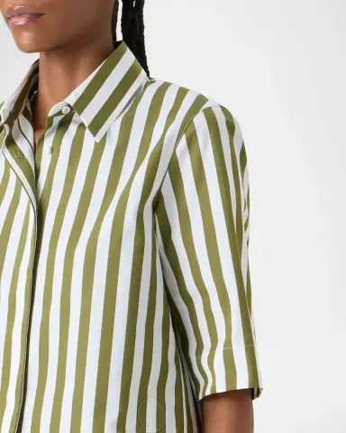 Akris punto Striped Cotton Poplin Boxy Button-Down Shirt | Thumbnail 4 Akris punto Striped Cotton Poplin Boxy Button-Down Shirt | Thumbnail 4