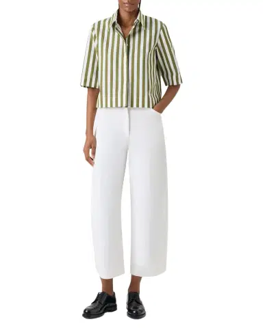Akris punto Striped Cotton Poplin Boxy Button-Down Shirt | Thumbnail 1 Akris punto Striped Cotton Poplin Boxy Button-Down Shirt | Thumbnail 1