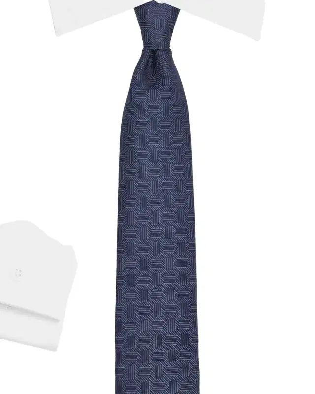 Men 's Art Deco Mosaic Stripe Silk Tie