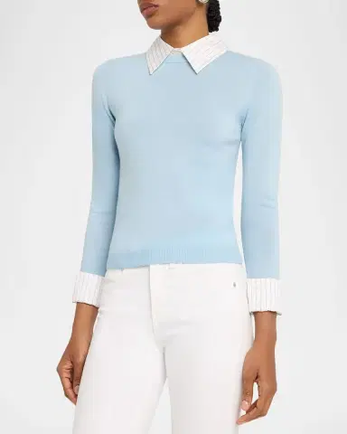ALICE + OLIVIA Porla Collared Sweater | Thumbnail 3 ALICE + OLIVIA Porla Collared Sweater | Thumbnail 3
