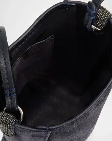 Brunello Cucinelli BC Duo Suede Phone Holder w/ Monili | Thumbnail 3