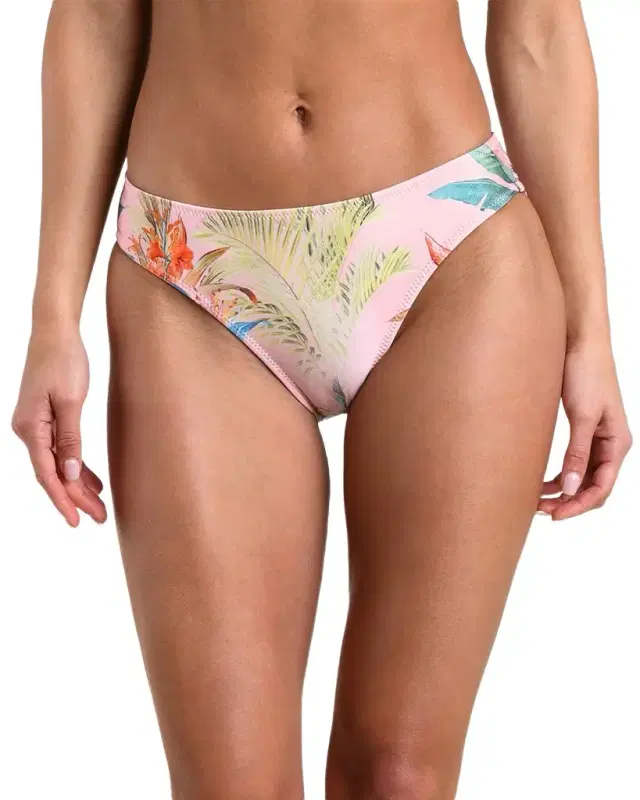Nicole Palm-Print Bikini Bottoms