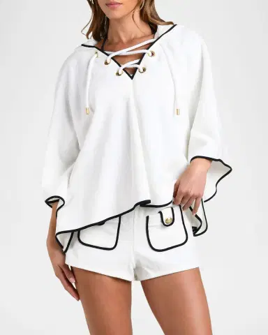 L'Agence Demeter Cotton Terry Cover-Up Poncho | Thumbnail 3