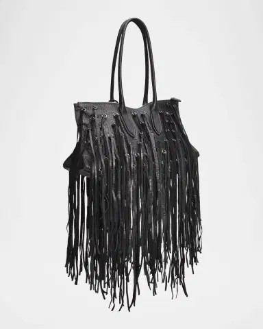 Alexander McQueen Manta Fringed Croc-Embossed Leather Shoulder Bag | Thumbnail 2 Alexander McQueen Manta Fringed Croc-Embossed Leather Shoulder Bag | Thumbnail 2