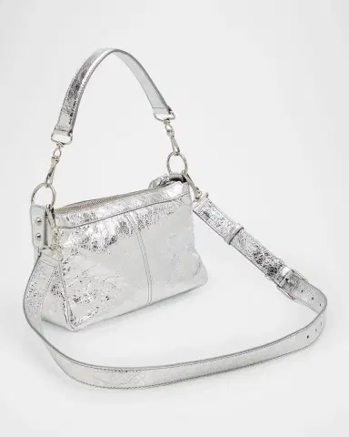 Balenciaga Le City Mini Metallic Leather Moto Shoulder Bag | Thumbnail 2