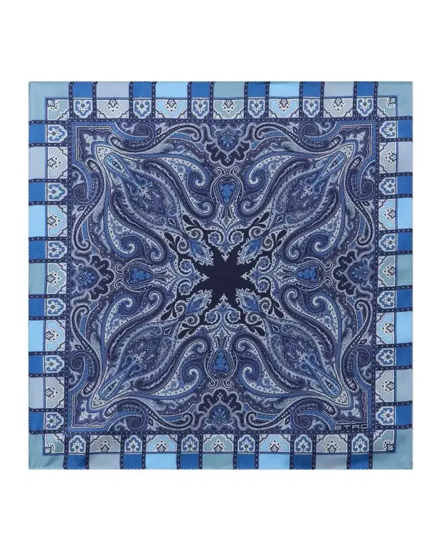 Etro Men 's Paisley Silk Square Scarf