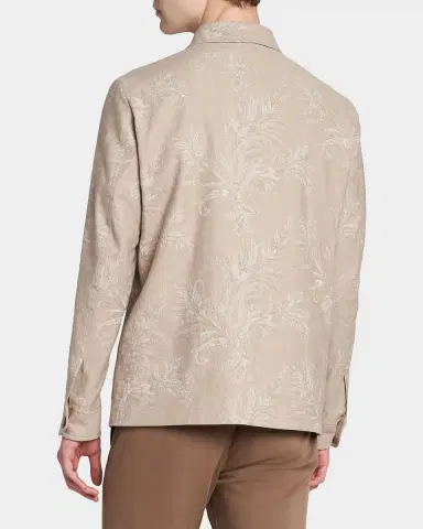 Etro Men's Paisley Jacquard Cotton Overshirt | Thumbnail 2