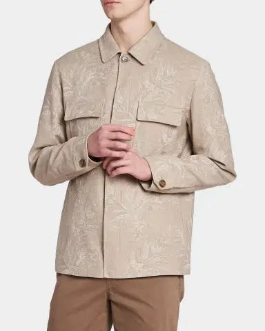 Etro Men's Paisley Jacquard Cotton Overshirt | Thumbnail 5