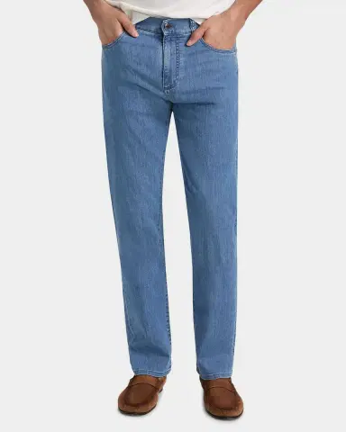 Canali Men's Denim Straight Leg Five-Pocket Pants | Thumbnail 3