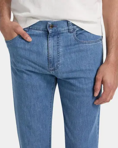 Canali Men's Denim Straight Leg Five-Pocket Pants | Thumbnail 4