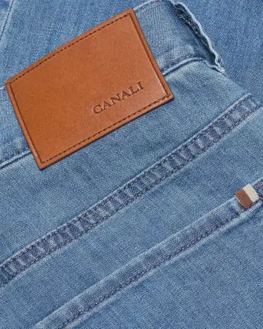 Canali Men's Denim Straight Leg Five-Pocket Pants | Thumbnail 5