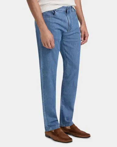 Canali Men's Denim Straight Leg Five-Pocket Pants | Thumbnail 6