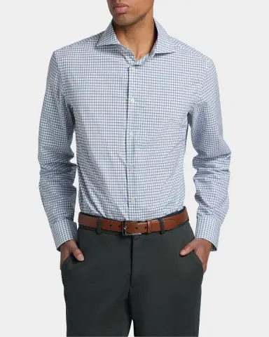 Canali Men's Cotton Windowpane Check Sport Shirt | Thumbnail 3