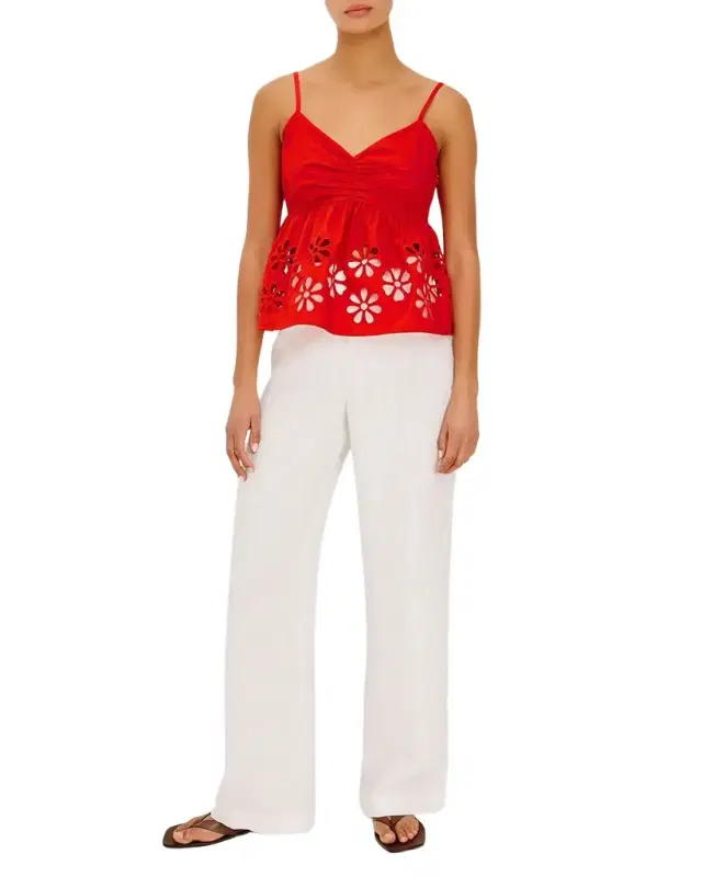 Meru Embroidered Cotton Top