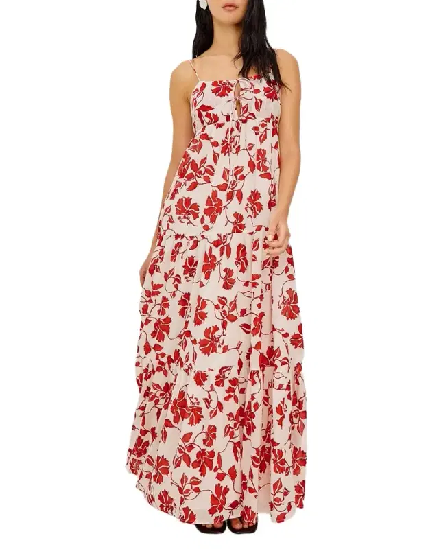 Mica Floral Tie-Front Maxi Dress