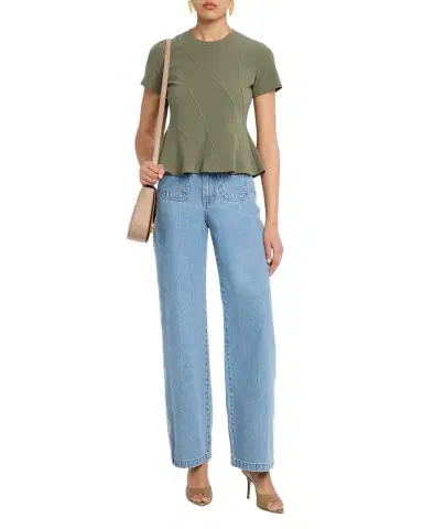 Veronica Beard Syverin Paneled Peplum Tee | Thumbnail 1
