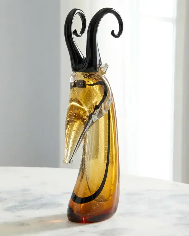 John-Richard Collection Abstract Glass Antelope Sculpture