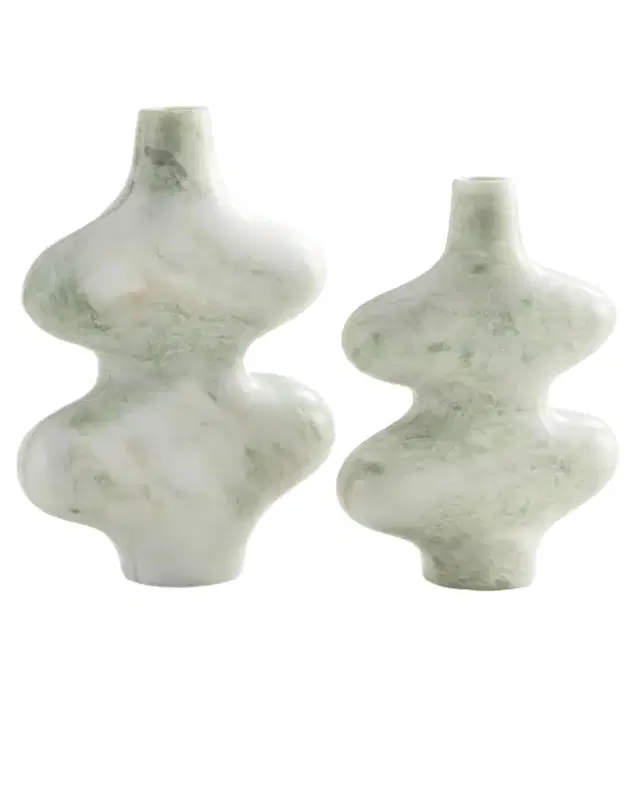 John-Richard Collection Echoed Marble Vases, Set of 2
