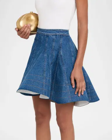 Aknvas Kalle Godet Denim Mini Skirt | Thumbnail 2 Aknvas Kalle Godet Denim Mini Skirt | Thumbnail 2