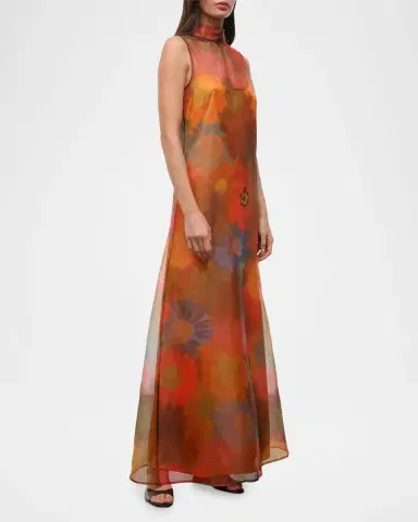 Staud Albee Floral Tie-Neck Maxi Dress | Thumbnail 4