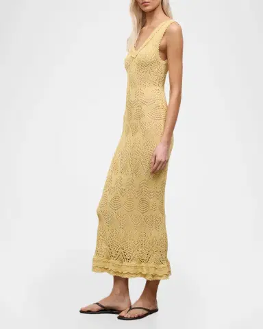 Staud Roan Pointelle-Knit Maxi Dress | Thumbnail 3 Staud Roan Pointelle-Knit Maxi Dress | Thumbnail 3