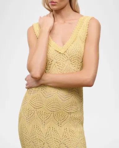 Staud Roan Pointelle-Knit Maxi Dress | Thumbnail 4 Staud Roan Pointelle-Knit Maxi Dress | Thumbnail 4