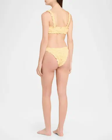 Simkhai Maelie Textured Gingham Bikini Bottoms | Thumbnail 2