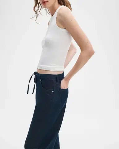 rag & bone Featherweight Phoebe Drawstring Wide-Leg Jeans | Thumbnail 4