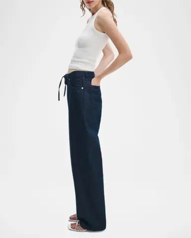 rag & bone Featherweight Phoebe Drawstring Wide-Leg Jeans | Thumbnail 5