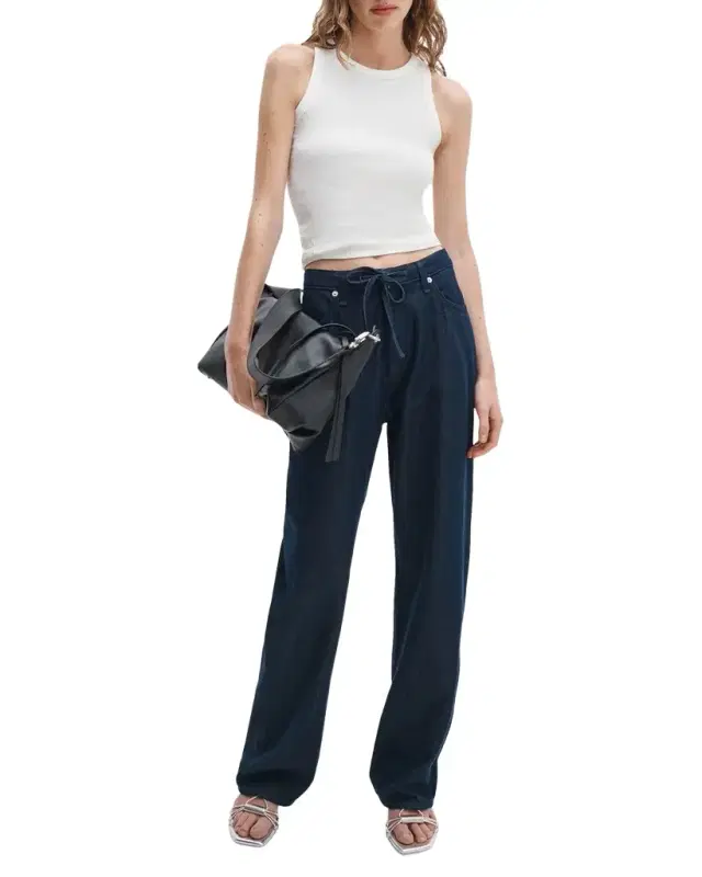 rag & bone Featherweight Phoebe Drawstring Wide-Leg Jeans