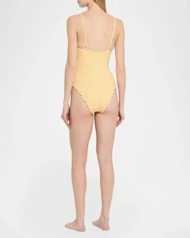 Simkhai Suni Textured Gingham One-Piece Swimsuit | Thumbnail 2 Simkhai Suni Textured Gingham One-Piece Swimsuit | Thumbnail 2