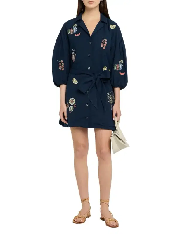 Tanya Taylor Sadie Embroidered Shirtdress