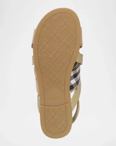 Burberry Girl's Cleo Check Leather Sandals, Kids | Thumbnail 5 Burberry Girl's Cleo Check Leather Sandals, Kids | Thumbnail 5