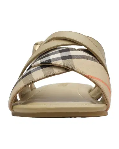 Burberry Girl's Cleo Check Leather Sandals, Kids | Thumbnail 1 Burberry Girl's Cleo Check Leather Sandals, Kids | Thumbnail 1