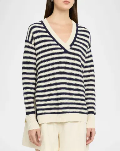 TANYA TAYLOR Ashby Stripe V-Neck Sweater | Thumbnail 3 TANYA TAYLOR Ashby Stripe V-Neck Sweater | Thumbnail 3
