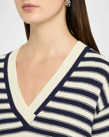 TANYA TAYLOR Ashby Stripe V-Neck Sweater | Thumbnail 4 TANYA TAYLOR Ashby Stripe V-Neck Sweater | Thumbnail 4