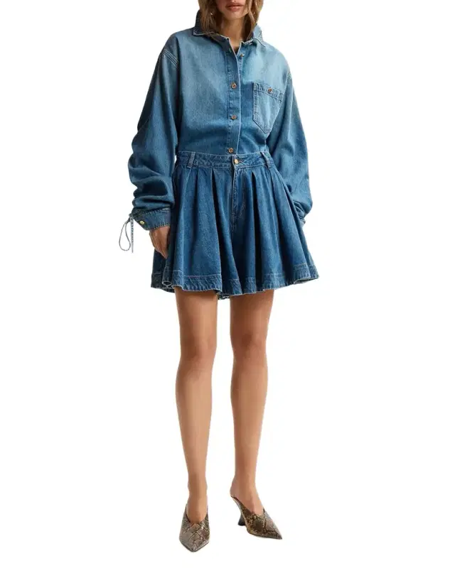 Essentiel Antwerp Flared Denim Mini Skirt