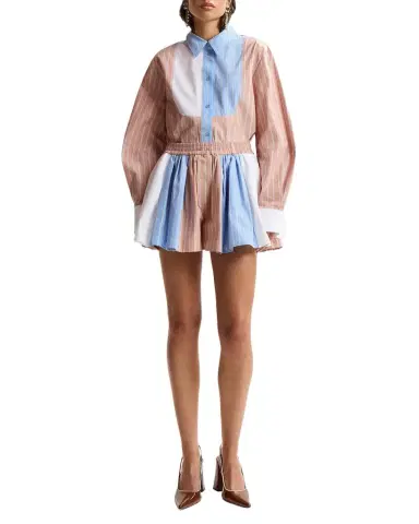 Essentiel Antwerp A-Line Patchwork Cotton Shorts | Thumbnail 1 Essentiel Antwerp A-Line Patchwork Cotton Shorts | Thumbnail 1